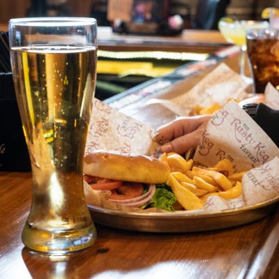 An image of food from a local restaurant, The Rusty Keg